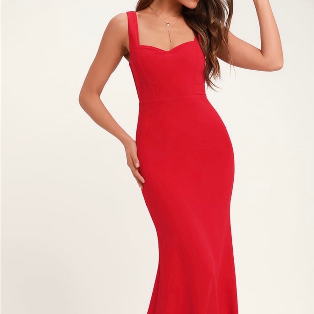 Red maxi dress
